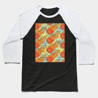 Basketball Pattern Baseball T-Shirt